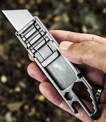 Titanium Utility Knife Opener Crowbar Wrench Outdoor Camping EDC Tool Keychain • $33.94