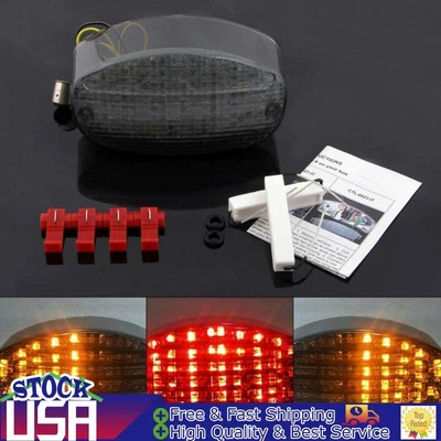$53.99 • Buy Taillight Integrated Turn Signals For Yamaha YZF600R Vstar 650 1100 Custom Smoke