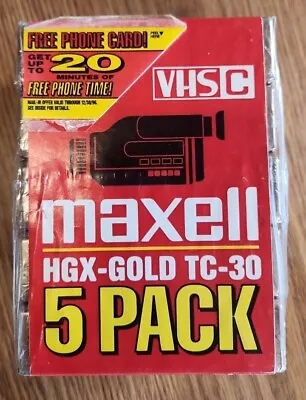 Maxell TC-30 VHS-C Camcorder HGX Premium High Grade Video Cassette 5 Pack NEW • $7.99