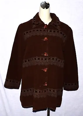 $27.99 • Buy Vabene Sz Pm Petite Medium 150/68 Dark Brown Wool Coat Jacket Fall Winter