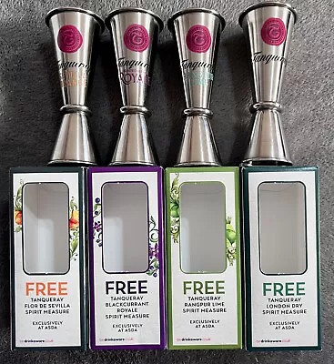 £9.95 • Buy 4x 25ml/50ml Spirit Measure Double Jigger Tanqueray Blackcurrant/Rangpur/Sevilla