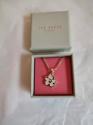 Ted Baker Necklace LILEA Lilliforma Necklace Magnolia Flower Yellow Gold Pendant • £22