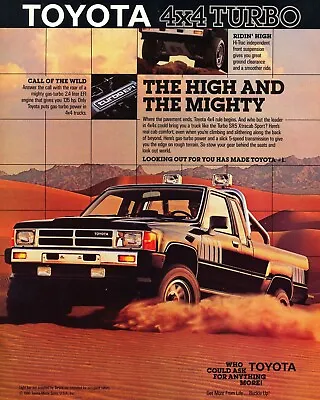 1986 Toyota Xtracab Pickup Ad 24X36 Inch Poster The Good Old Days! • $40.75