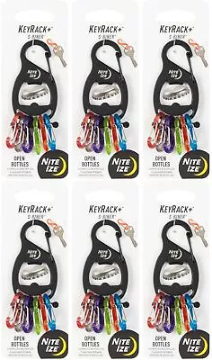 Nite Ize KeyRack+ W/ Plastic Mini S-Biners - Black (6-Pack) • $32.54