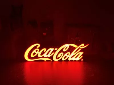 Coca Cola Script LED Light Up Sign Genuine Discontinued Promotional Item In Box • £99