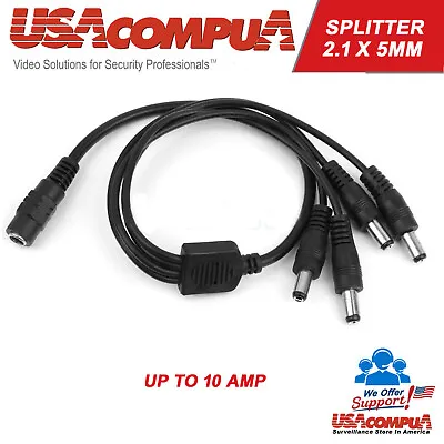 DC Power Splitter Cable 5.5x2.1mm 1 Female To 4 Male Plug Adapter CCTV Camera • $5.99