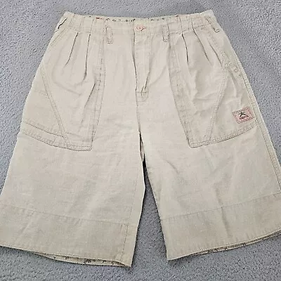 Vintage Nikoata Shorts Mens Size 33 Long Khaki Cotton Knit Outdoor Streetwear • $25.41