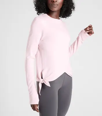 ATHLETA WOMEN'S LILAC LONG SLEEVE NIRVANA SIDE TIE SWEATSHIRT Sz M • $22.99