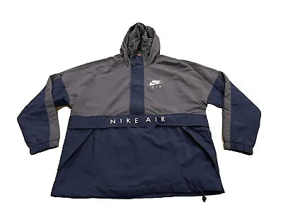 Nike Air Retro Sportswear Anorak Mens Navy Gray Jacket Size L NWT $110 861634 • $153.85