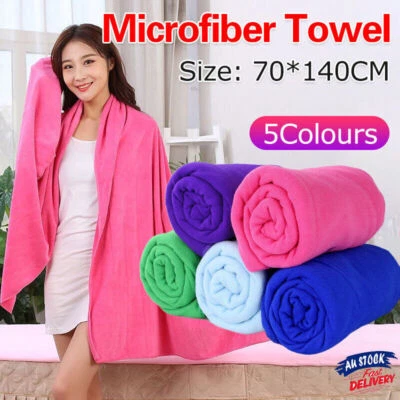 $7.97 • Buy Microfiber Towel Gym Sport Footy Travel Camping Swimming Beach Bath Microfibre