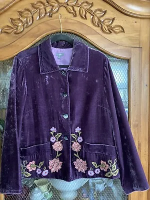 NWOT J.Jill Velvet Embroidered Jacket • £66.53