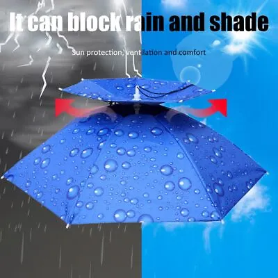 Foldable Fishing Sunshade Headwear Umbrella Hat UV Protection Sunscreen Caps • $13.89