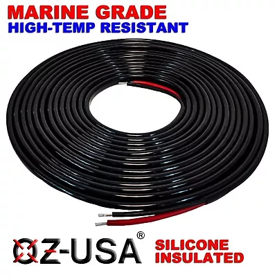 14 AWG 2 Wire 30ft 12v 24v Tin Coated Copper Marine Boat Light Silicon Insulated • $35