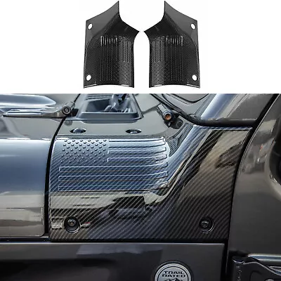 USA Flag Cowl Body Armor Cover Corner Guards For Jeep Wrangler JL JT 2018 2019 • $40.99