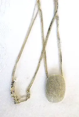 Signed MONET Silver-Plated Oblong Slider Pendant 2-Chain  Necklace 20  • $11.95