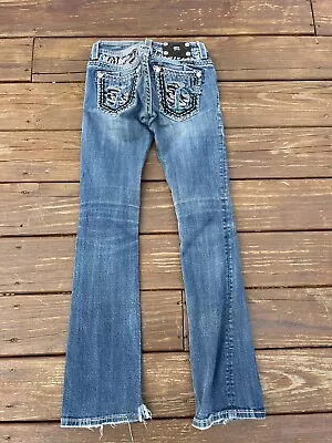 Miss Me Jeans Women Size 25 Boot Cut Signature Jewel Embellished Rhinestone  • $10