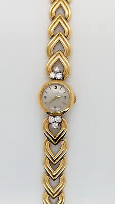 Vintage Cartier Paris 4678 18K Gold  & Diamond Hand Winding Bracelet Watch -16mm • $3395