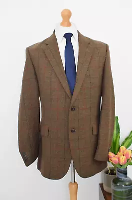 GIEVES & HAWKES Rustic Brown Tweed Jacket Size 42R/52R Blazer XL Mr Porter Check • £265