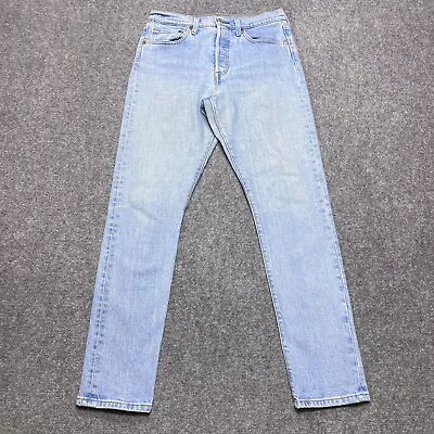 Levis 501 Jeans Womens 28 X30 Skinny Straight Premium Big E Light Wash • $39.95