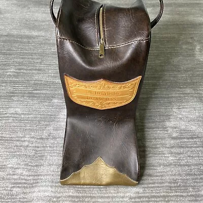 Vintage M L Leddy & Sons Cowboy Boot Carrying Bag Case Brown • $89.99