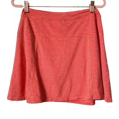 Toad & Co Skirt Womens Small Orange Mini Striped Pull On Knit Stretch Athleisure • $24.98