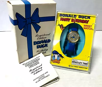 Bradley Donald Duck Birthday Watch Walt Disney Productions NIB • $75