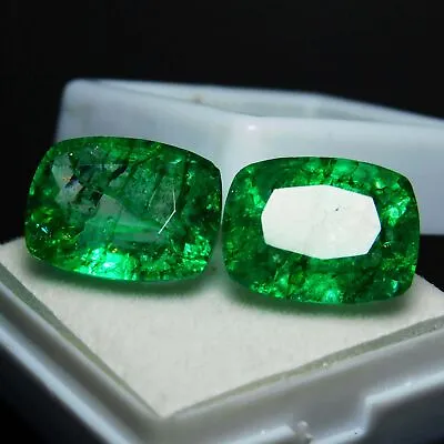 Natural Muzo Emerald Green 8 Ct Each CERTIFIED Cushion Cut Loose Gemstone • $20.65