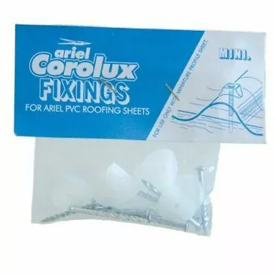 100 (10 Packs) Ariel Corolux Mini Fixings For Ariel PVC Roofing Sheets BRAND NEW • £14.99