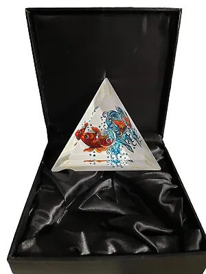 Ed Hardy By Christian Audiger Koi Fish Glass Candle Holder Prism Paperweight New • $39.99