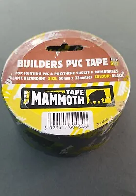 Everbuild Builders Pvc Tape Black Mammoth  50mm X 33 Metres. • £7.99