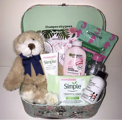 Womens Skincare Pamper Hamper Selfcare Basket Beauty Box Hamper With Teddy • £26.99