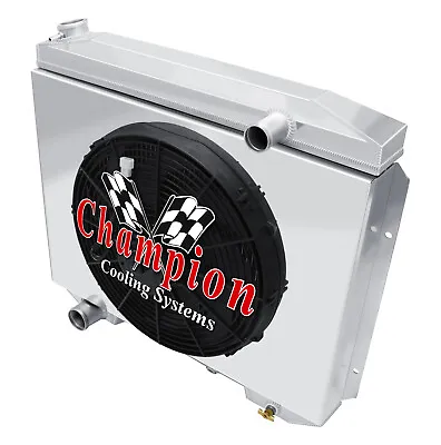 KR Champion 4 Row Radiator16  FanShroud - 1957 - 1959 Ford Skyliner V8 Engine • $474.18