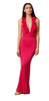 Robe De Soirée Agent Provocateur Faye - Mousseline Noire - Taille UK8-10 (S) - Neuve Avec étiquettes