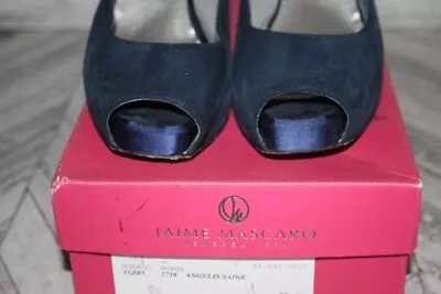 £12.99 • Buy Jaime Mascaro Navy Suede Peep Toe Stiletto Shoes Size Uk 6 Eu 39.5  Rrp £75
