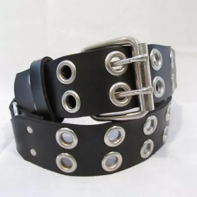 M/L 32  Double Prong Black Biker Belt • $12.40