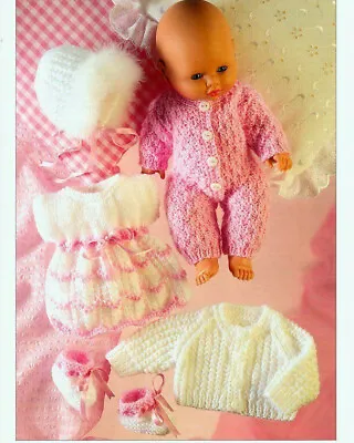 ✨  Dolls KNITTING PATTERN Beautiful Set Of Clothes Knit A Gift ~ B36 • £1.99