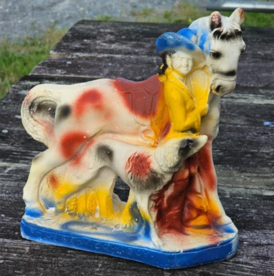$24.87 • Buy Vintage Carnival Chalkware The Lady Cowboy Statue Figure 1950's Horse Western