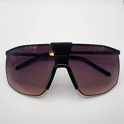 Gradient Lens Retro Shield Visor Sunglasses Black Frame • $12