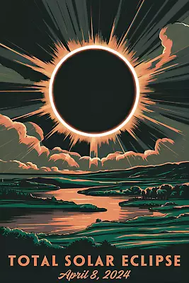 Total Solar Eclipse April 8th 2024| Eclipse Wall Art | Eclipse 2024 Home Decor • $6.99