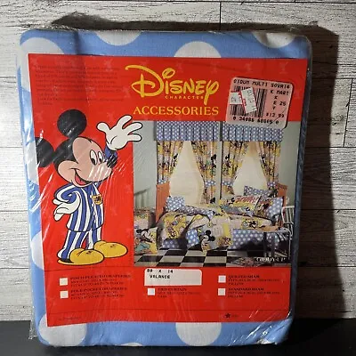 Disney Mickey Mouse Curtain Valance 80”x 14” RARE Brand New Sealed! Blue & White • $39.95