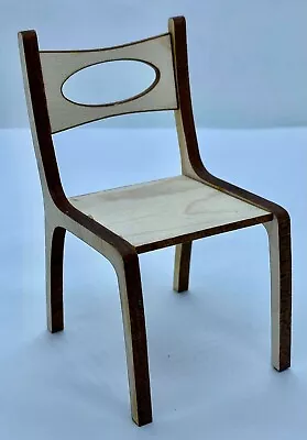 Dollhouse Miniature 1:12 Scale Modern Dining / Desk Chair KIT In Maple • $4