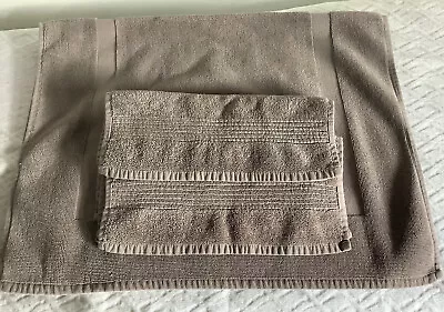 Restoration Hardware Taupe Turkish Cotton 2- Hand Towels 3- Washcloths 30 X 20 • $19.90