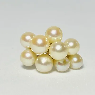 Ming's Honolulu 14K Yellow Gold Akoya Pearl Cluster Size 4.75 Ring 4.3g • $599