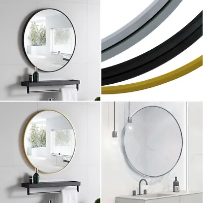 60 70 80CM Large Bathroom Mirror Round Frame Home Glass Wall Mount Vanity Circle • £22.95