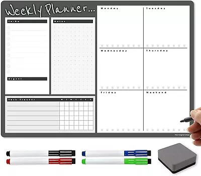 £12.95 • Buy Magnetic Weekly Planner, Whiteboard Fridge Calendar, Memo Board Meal Planner