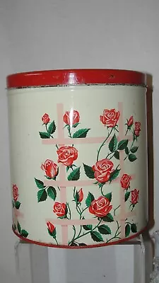 Vintage Decoware Tin Canister - Rose Decor • $14.99