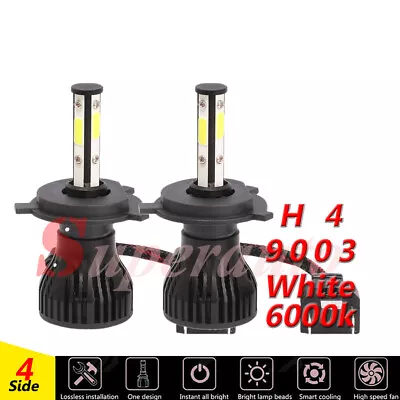 H4 6000K For Suzuki GSXR 1000 2001 2002 9003 LED Headlight Kit White Bulbs • $21.09