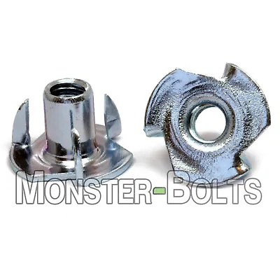 3/8 -16 Tee Nuts 3-Prong CR+3 Zinc Plated Steel T-Nut  7/16  Overall Length • $6.89