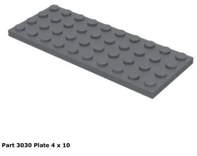 Lego 1x 3030 Dark Bluish Gray Plate 4 X 10 8039 • $5.88