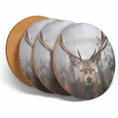 £7.99 • Buy 4 Set - Stag Antlers Animal Outdoor Coasters - Kitchen Drinks Coaster Gift #2174